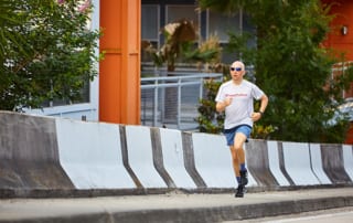 Mike Freed runs for kids.