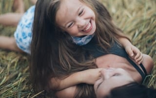Girls playing outside