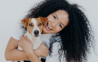 Woman & dog image